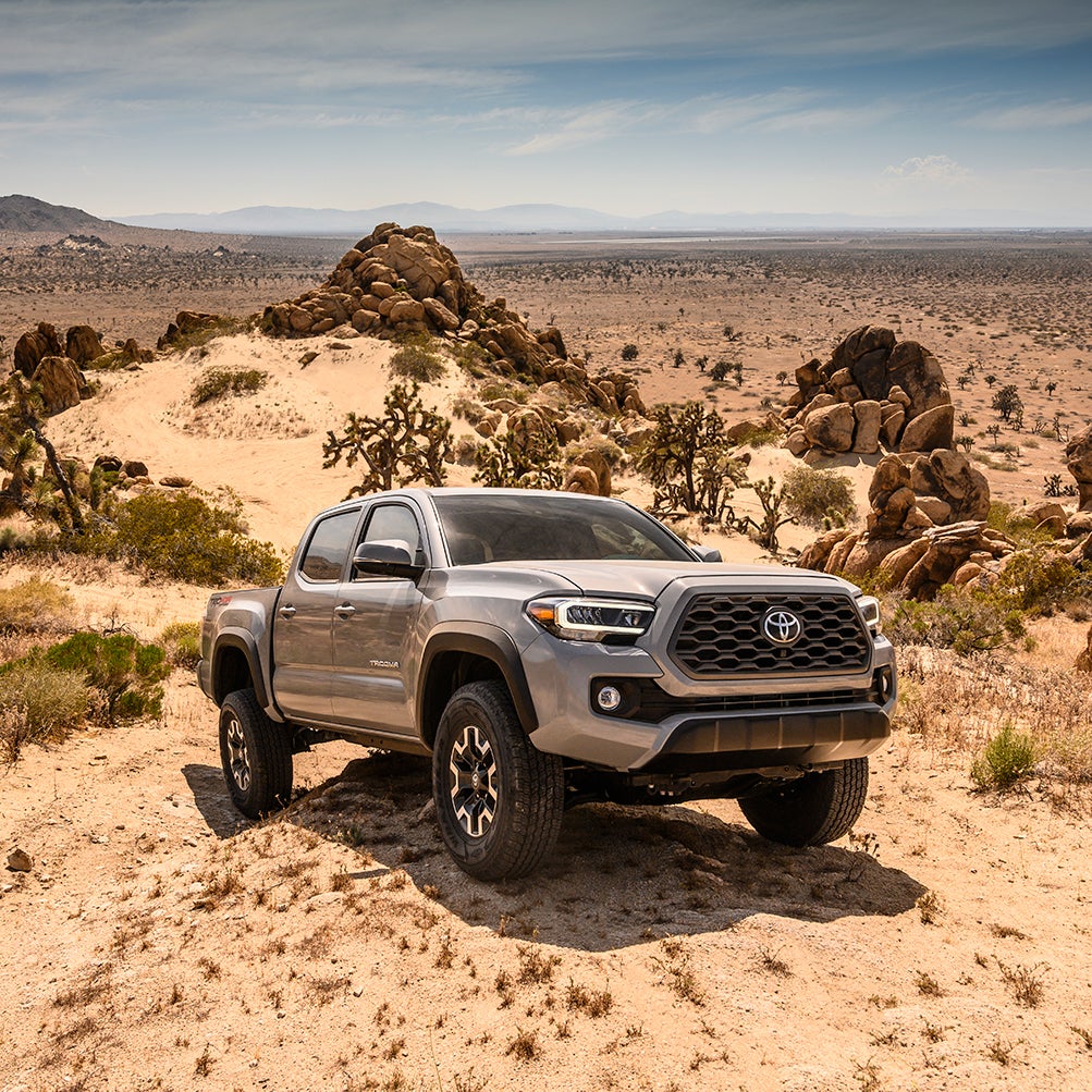 Bennett Toyota of Allentown is a Car Dealership near Easton, PA | 2020 Toyota Tacoma parked off road in the desert