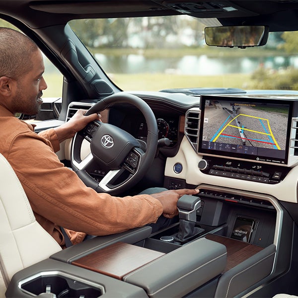 The All-New 2022 Toyota Tundra at Bennett Toyota in Allentown | Infotainment System of 2022 Tundra Displaying Back-Up Camera