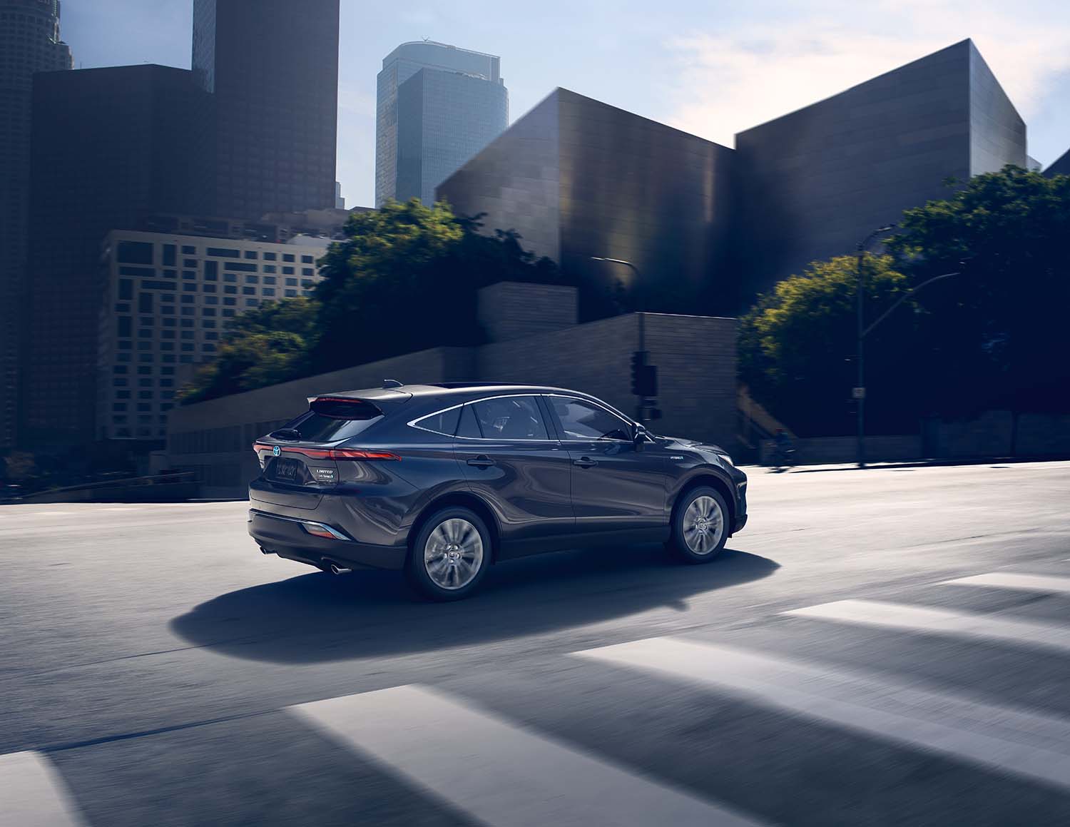 Toyota Hybrid for Everyone at Bennett Toyota | 2021 Toyota Venza driving through the city