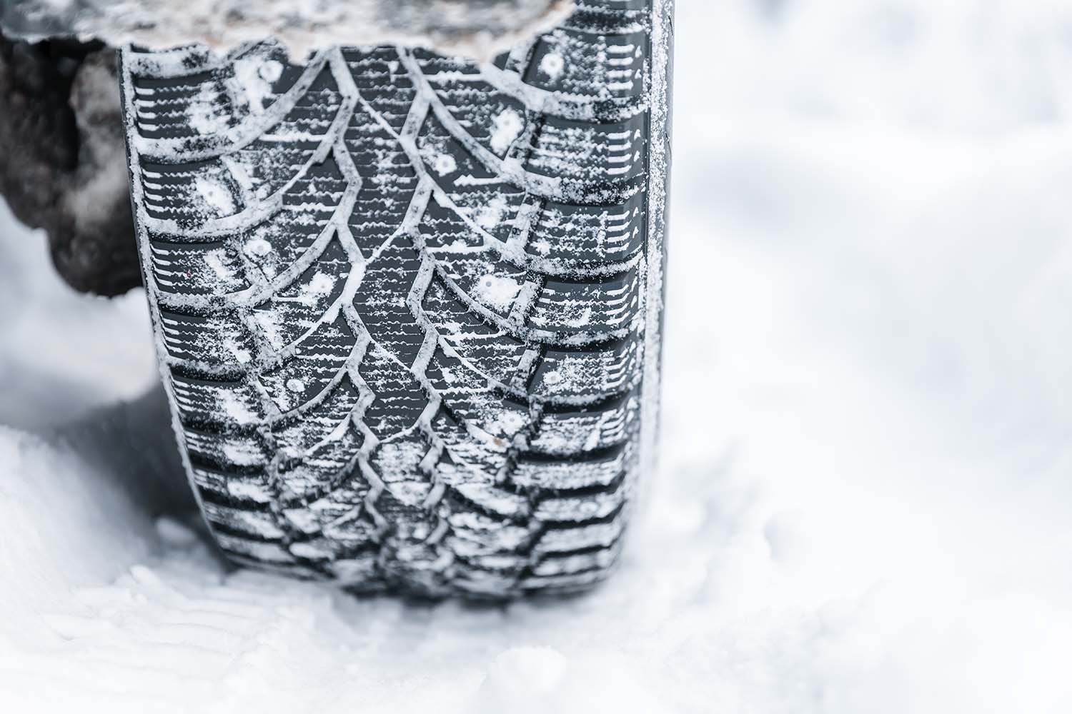 The Cold Facts of Winter Tires | Bennett Toyota in Allentown, PA | Vehicle driving with snow tires in the winter