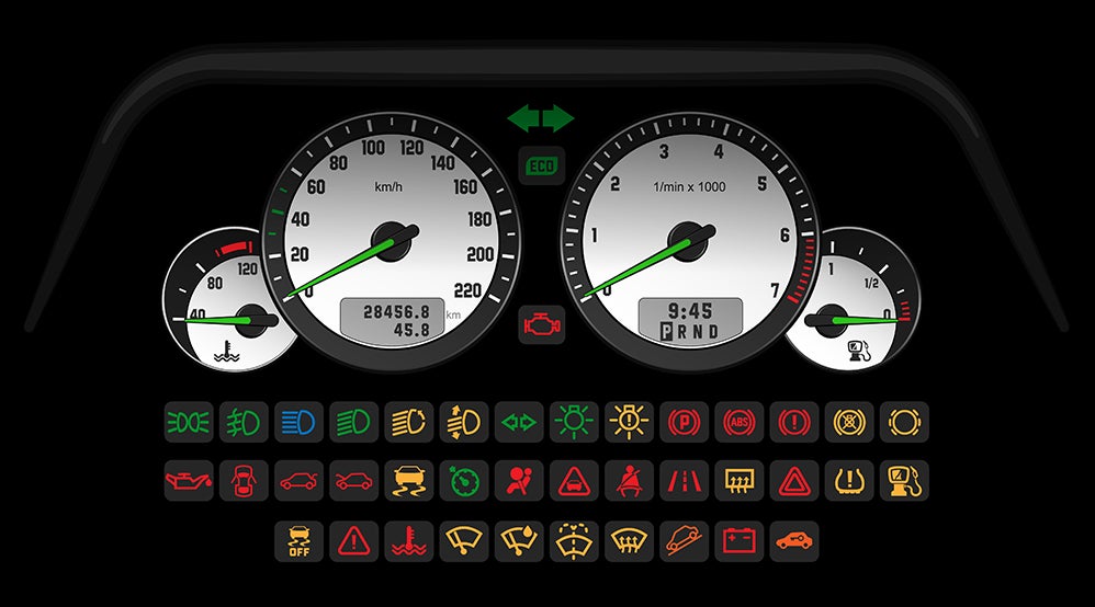 Understanding Your Toyota’s Emergency Lights at Bennett Toyota in Allentown, PA | Car dash with alot of warning lights on